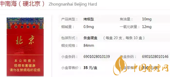 北京的代表香煙介紹 中南海系列香煙口感評(píng)測