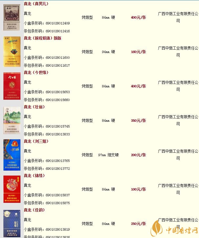 真龍香煙價格表圖 真龍香煙核心參數(shù)介紹
